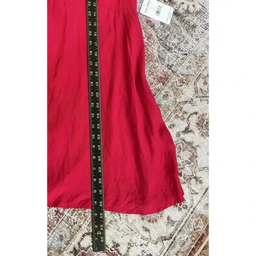 Free People Be My Baby Red Ruched Mini Dress Womens Size 2 NWT - Picture 10 of 11